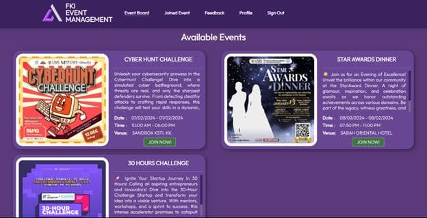 Faculty Event Management