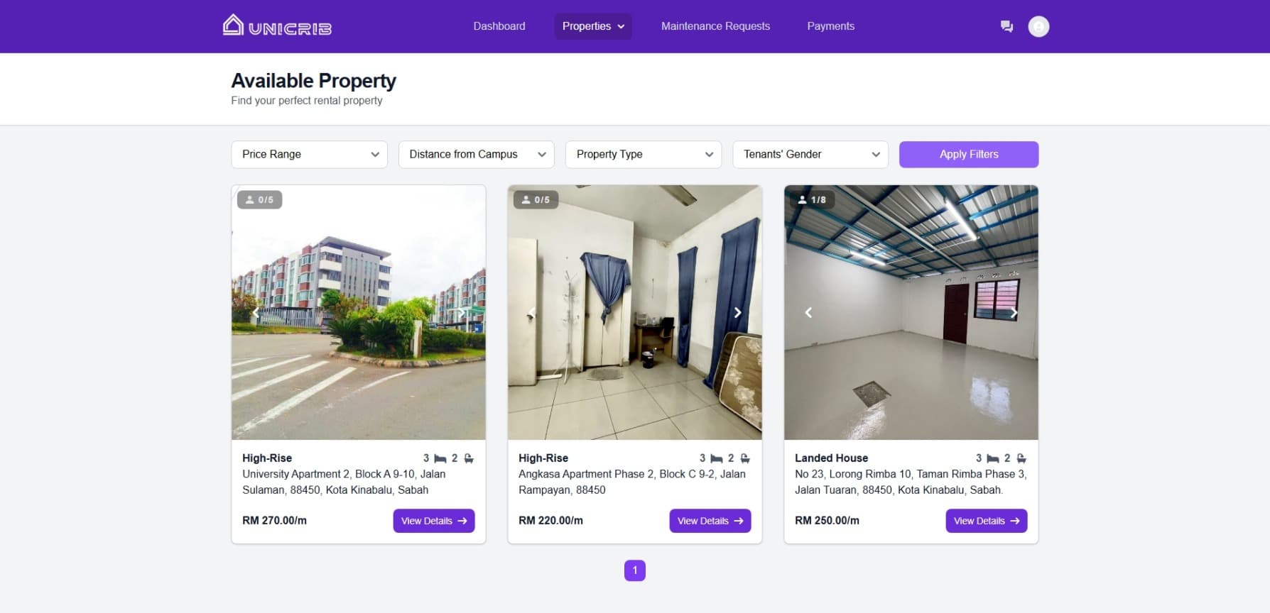 Student Housing Portal